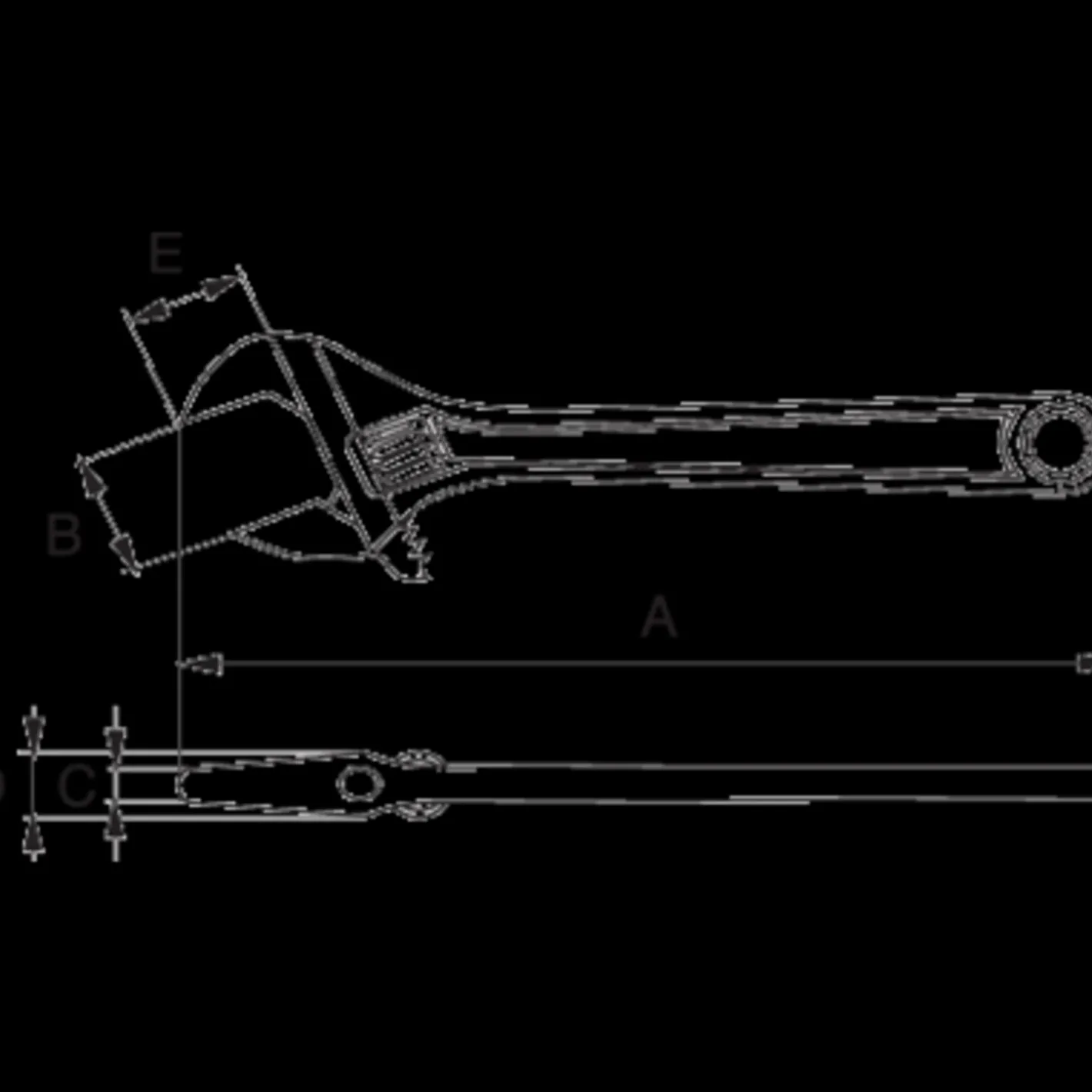 Bahco skiftenøgle ergonomisk 8"* Værktøjsnøgler