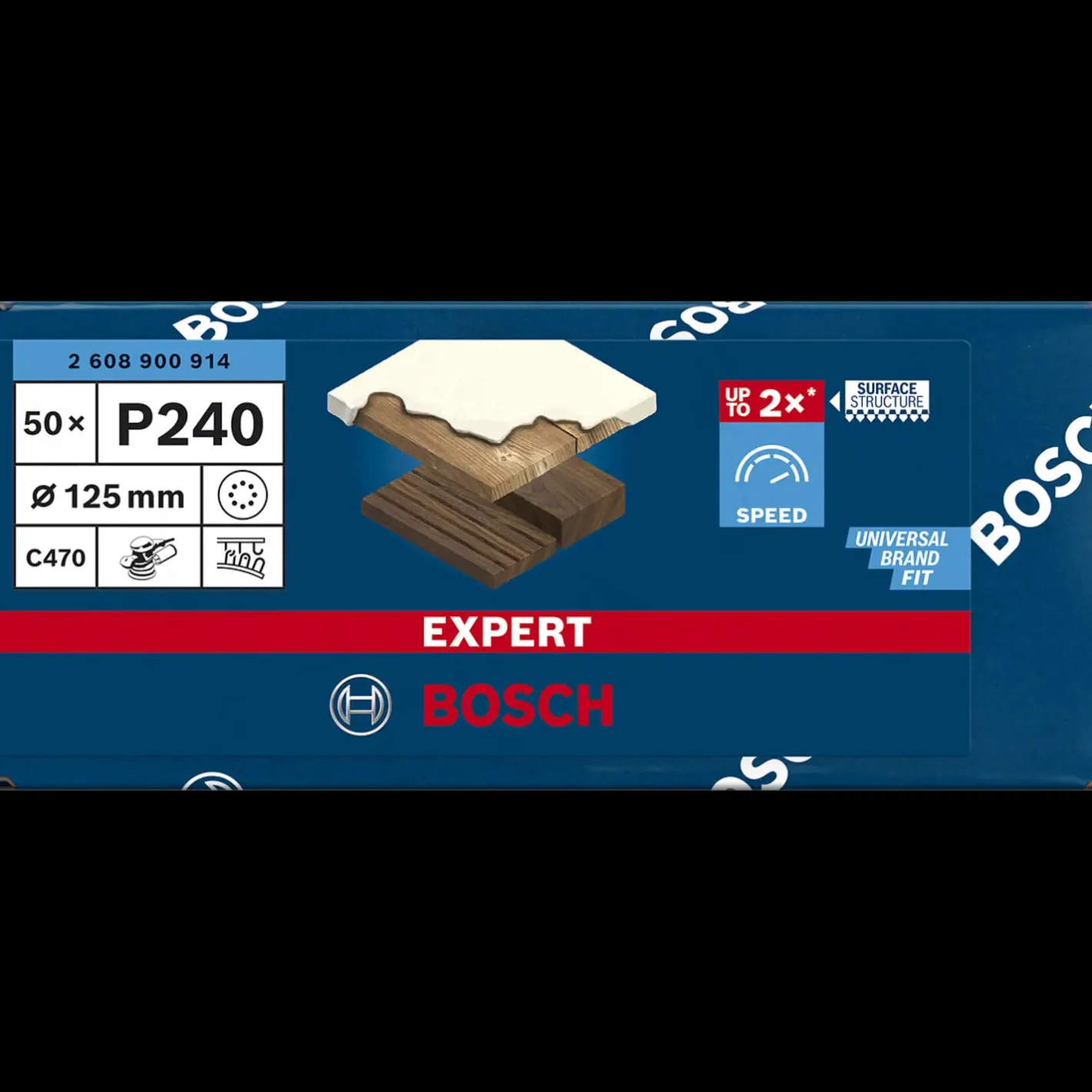 Bosch Expert C470 sliberondeller til excentersliber Ø125 mm korn 180, 50 stk* Sliberondeller Og Slibeark