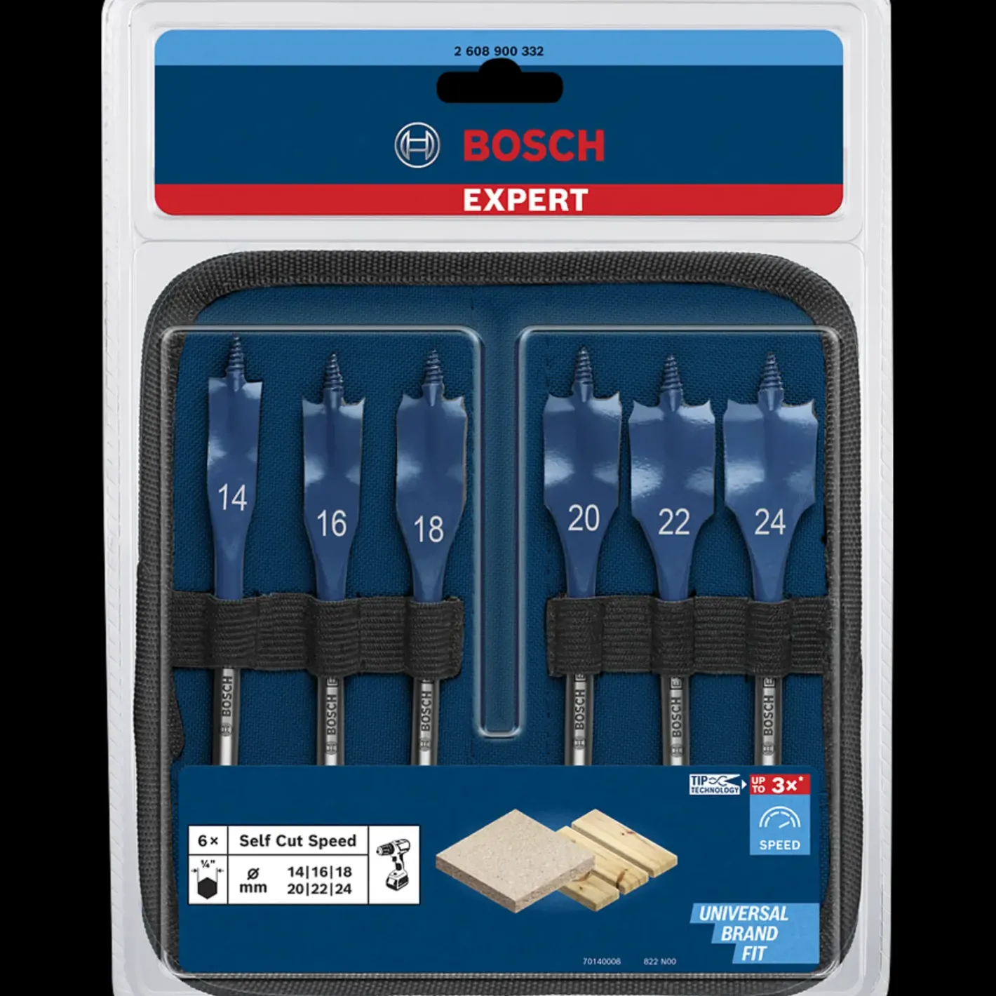 Bosch gør det selv Bosch EXPERT Self Cut Speed fladborssæt 14/16/18/20/22/24 mm, 6 stk.* Bor- Og Borsæt