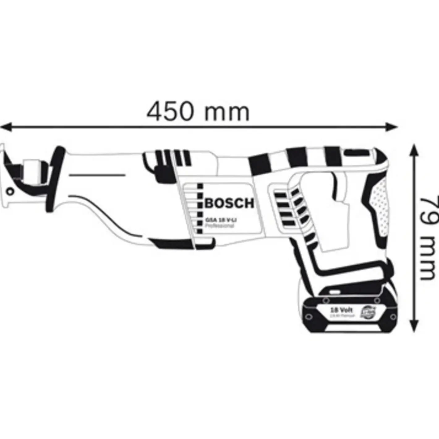 Bosch Professional Bosch GSA 18 V 18V bajonetsav solo* Bajonetsave