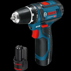 Bosch Professional Bosch GSR 12V-15 bore/-skruemaskinesæt 2x2Ah batteri/lader/taske/borsæt* Bore- Og Skruemaskiner