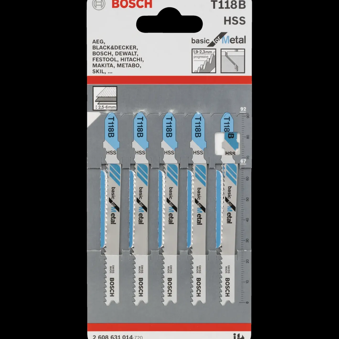 Bosch Professional Bosch T 118 B stiksavklinge metal 92 mm 5 stk* Stiksavs-Klinger