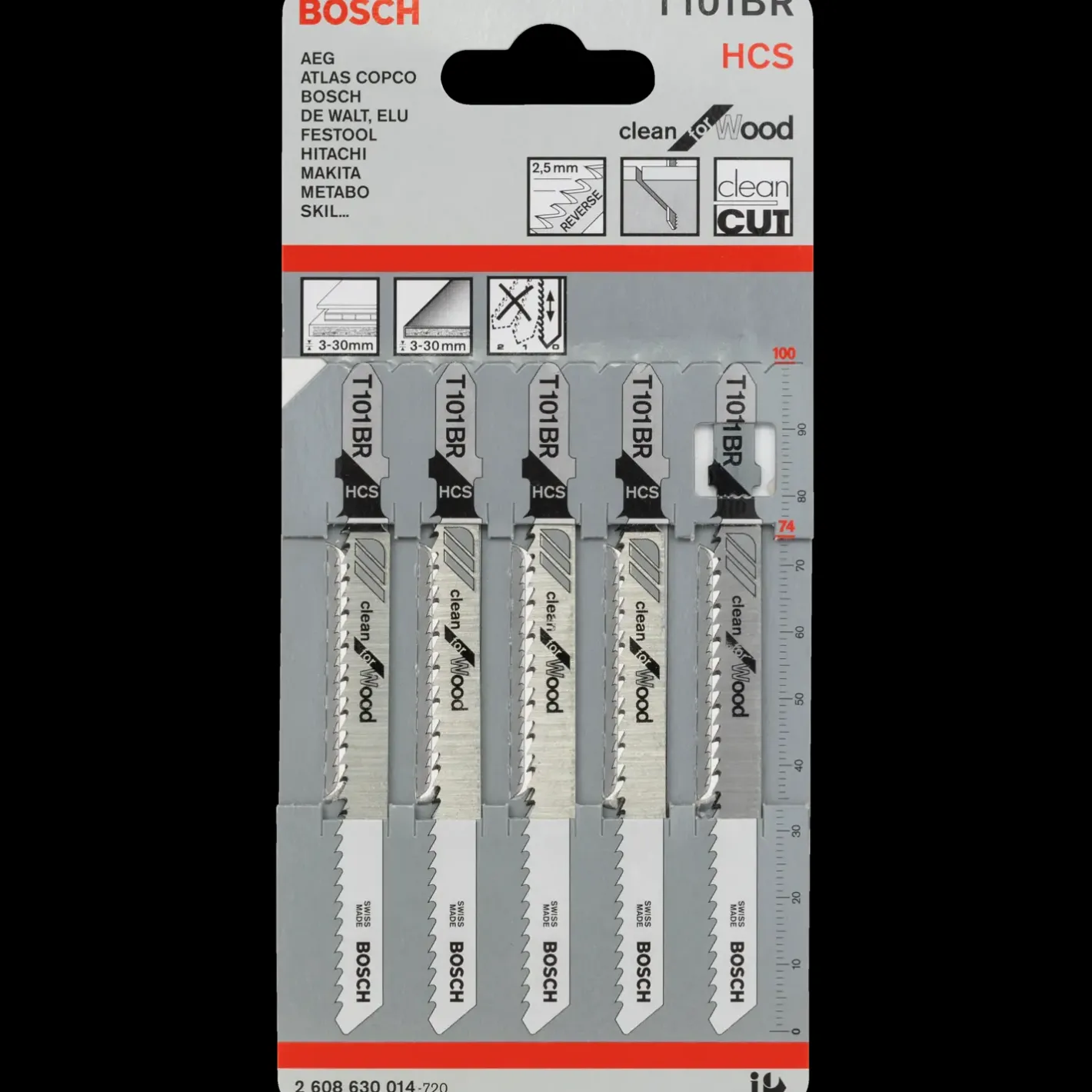 Bosch Professional Bosch T 101 BR stiksavklinge træ 100 mm 5 stk* Stiksavs-Klinger