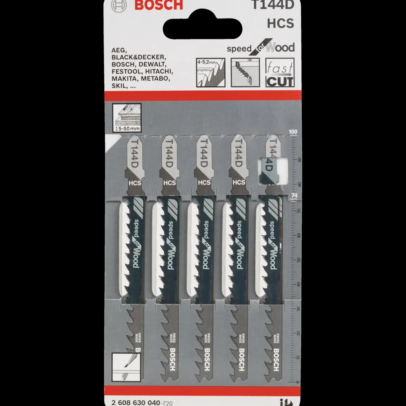 Bosch Professional Bosch T 144 D stiksavklinge træ 100 mm 5 stk* Stiksavs-Klinger