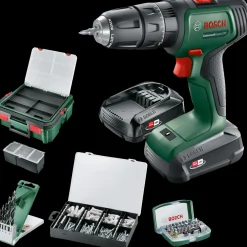 Bosch gør det selv Bosch Universal Impact 18V slagboremaskine + systembox 210 dele* Bore- Og Skruemaskiner