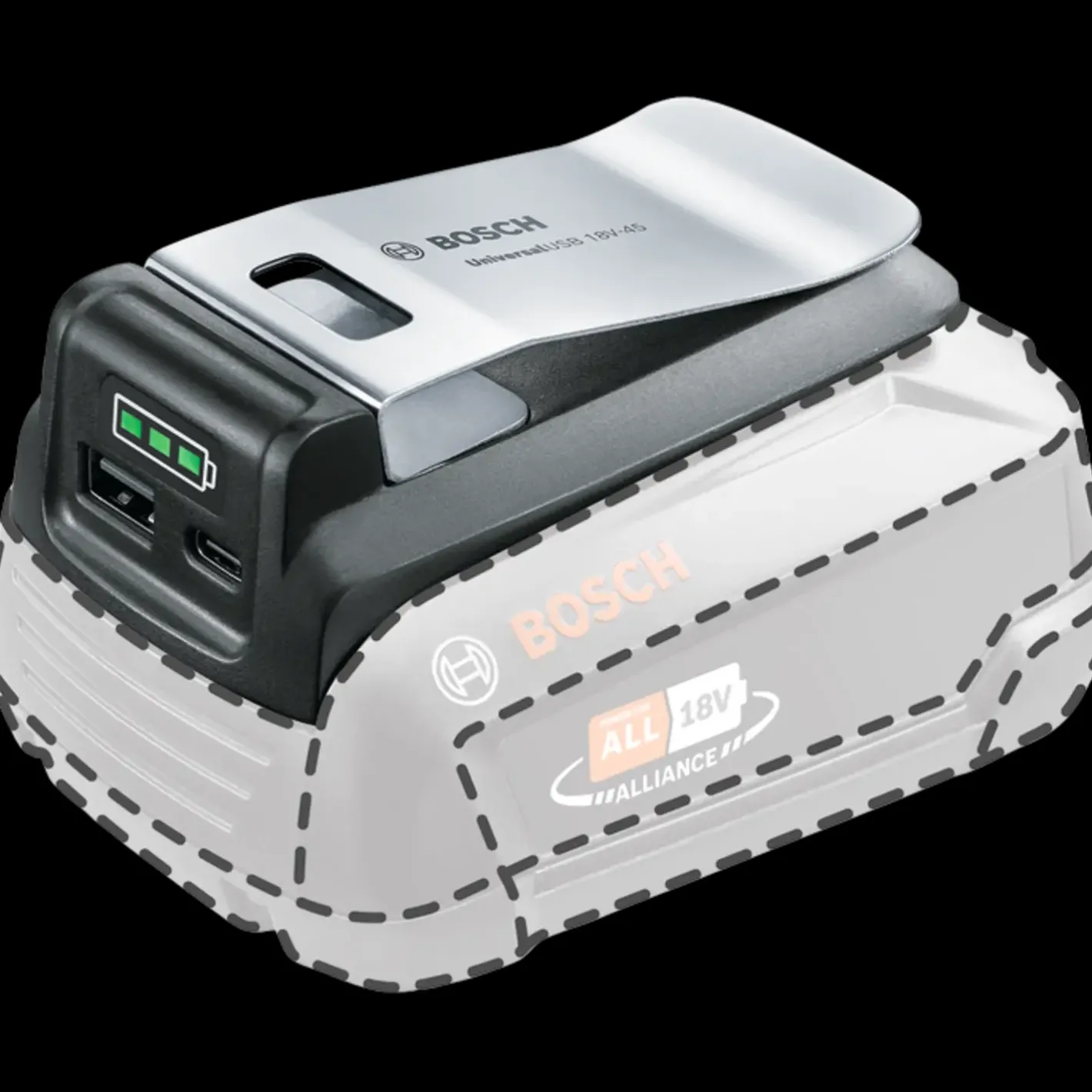 Bosch Professional Bosch USB Adapter til grøn serie 18V-45* Batterier Og Opladere|Powerbanks
