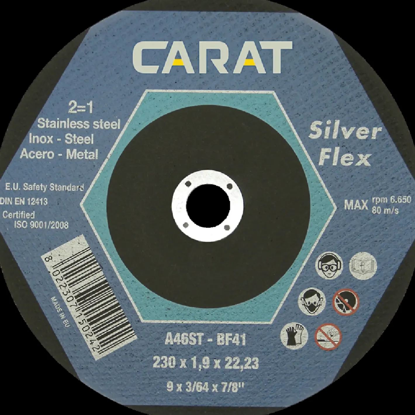 Carat Silver-flex skæreskive metal og rustfrit stål 230 mm* Klinger Til Vinkelslibere