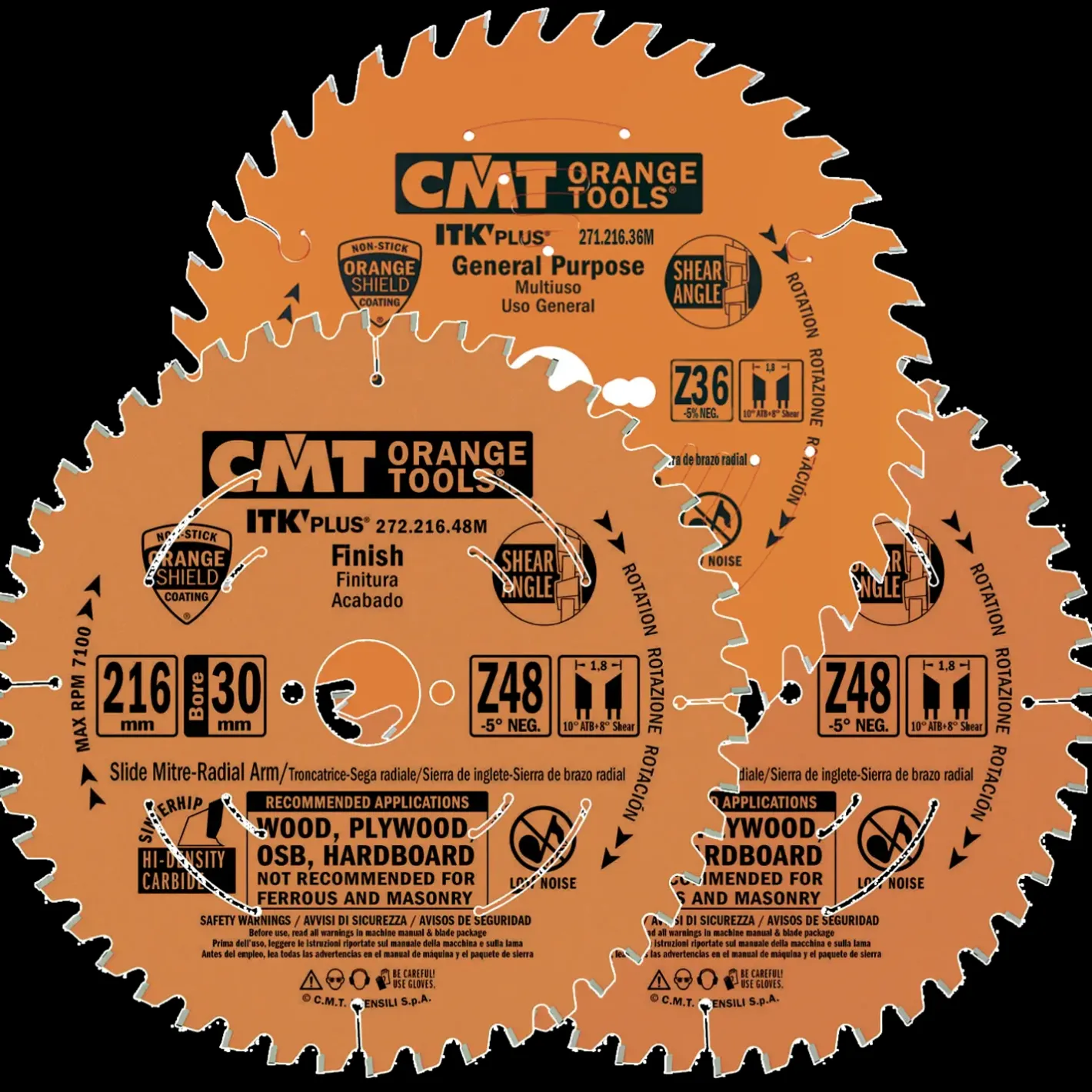 CMT klingesæt 216x30 Z36-48-48* Rundsavklinger
