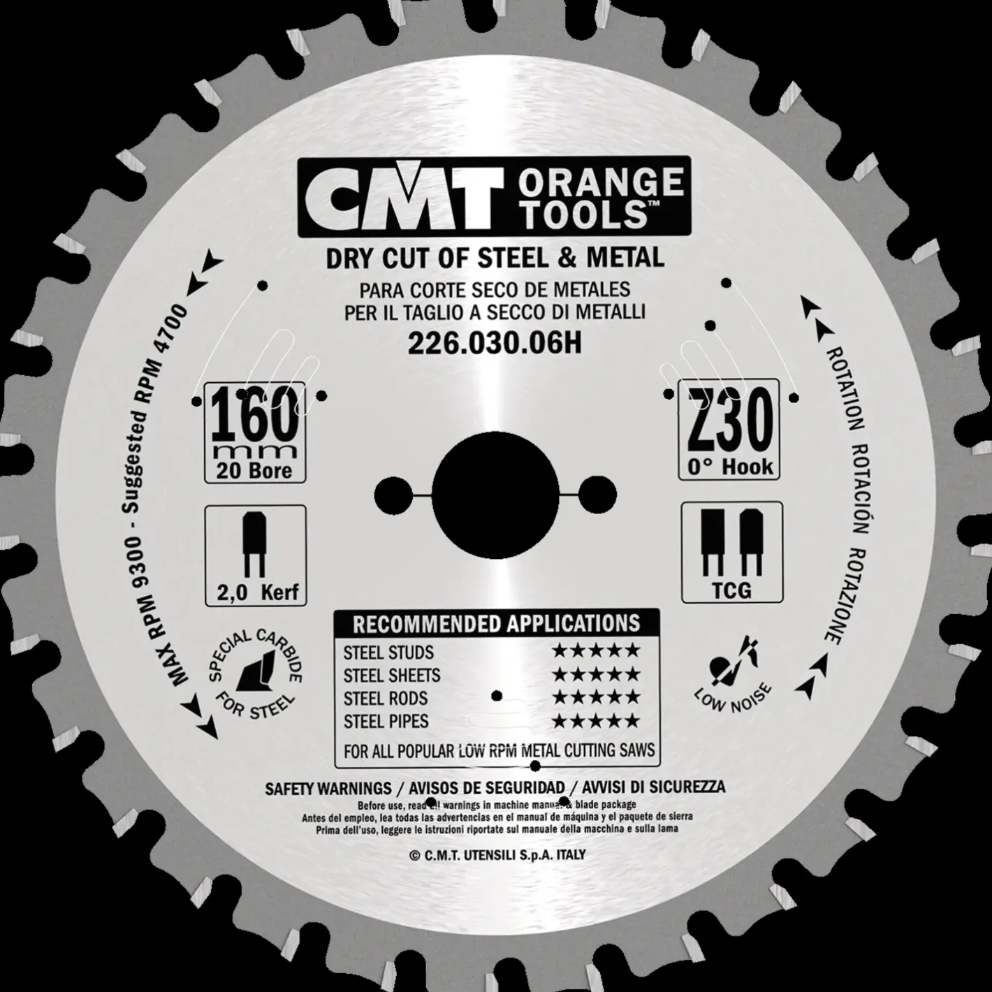 CMT savklinge dry-cut 160x2,6x20 mm Z30* Rundsavklinger