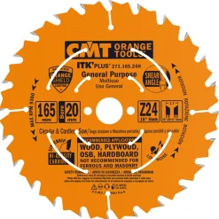 CMT savklinge ITK-Plus 165x1,7x20 mm Z24W* Rundsavklinger