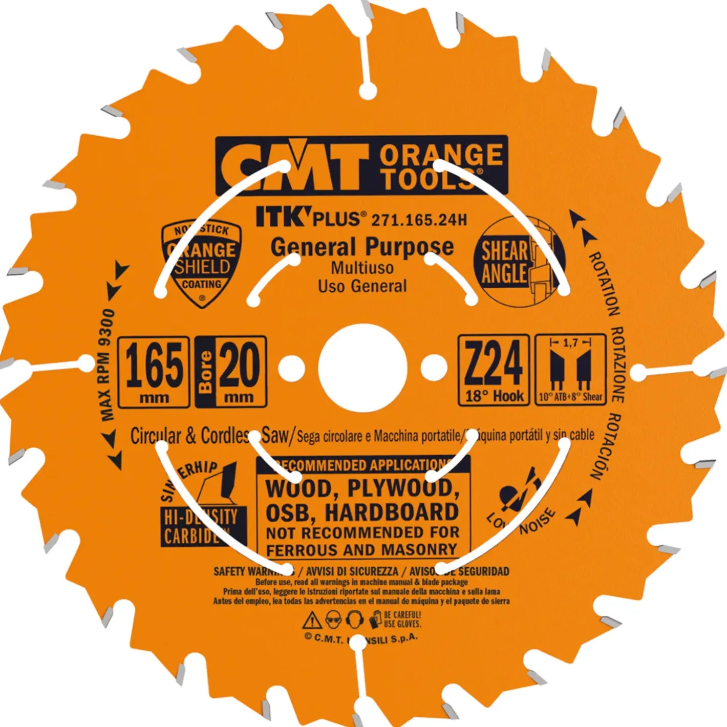 CMT savklinge ITK-Plus 165x1,7x20 mm Z24W* Rundsavklinger