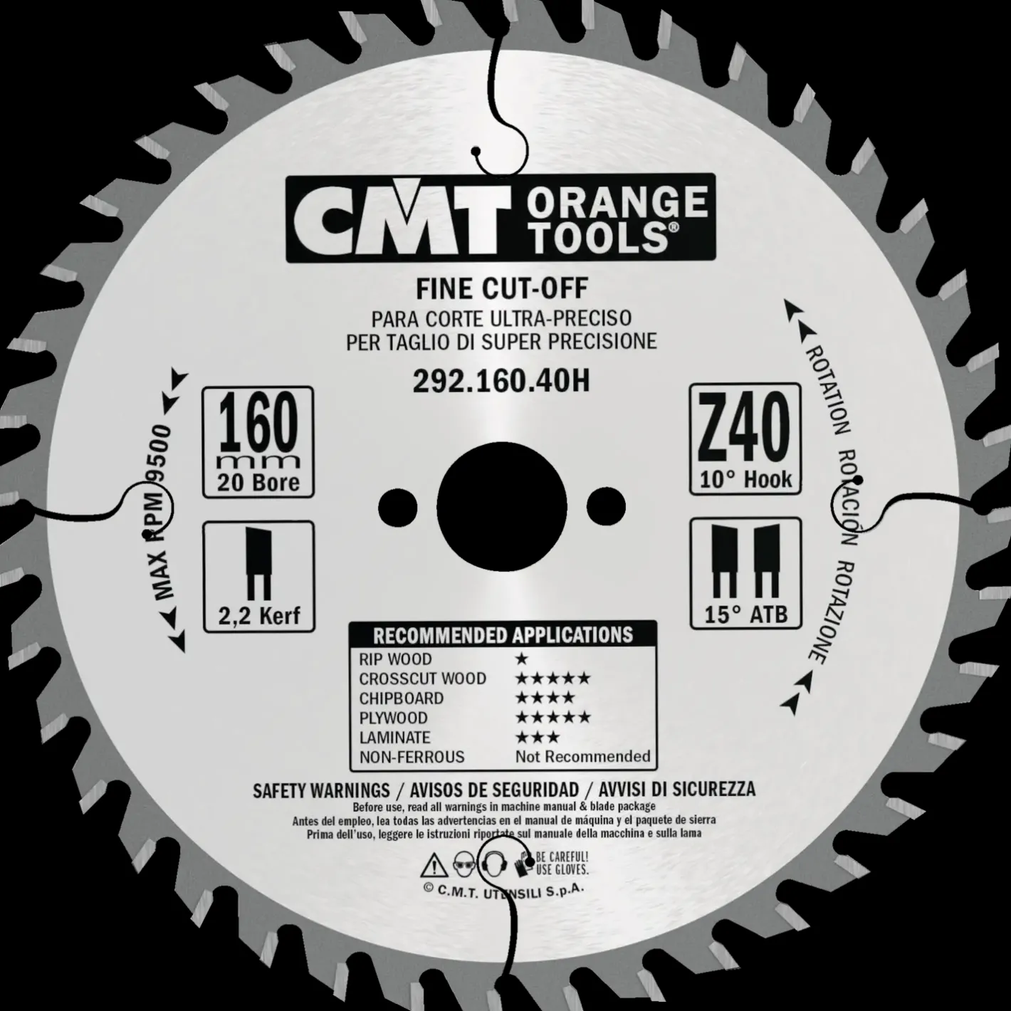 CMT savklinge 216x2,8x30 mm Z64W neg.* Rundsavklinger