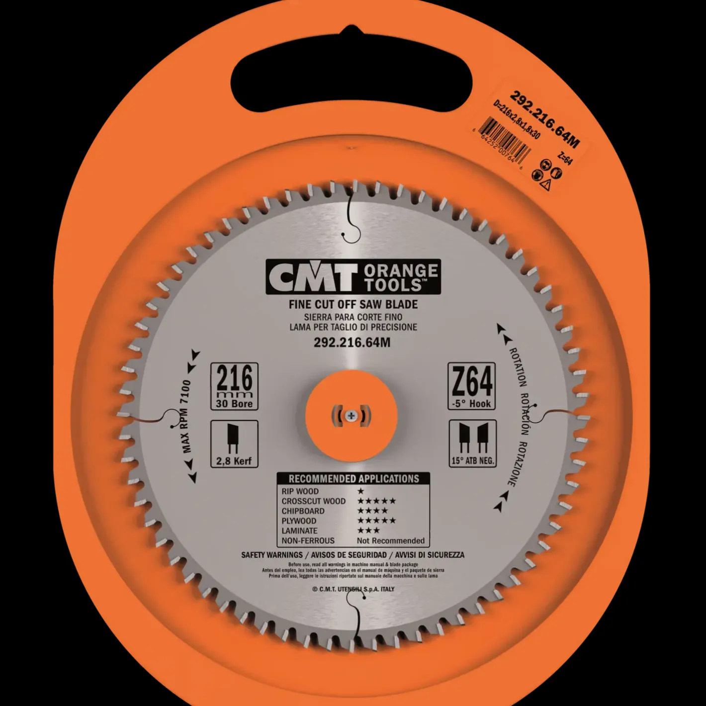 CMT savklinge 216x2,8x30 mm Z64W neg.* Rundsavklinger