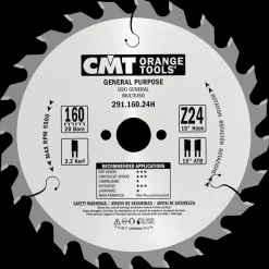 CMT savklinge 165x2,2x20 Z24W* Rundsavklinger