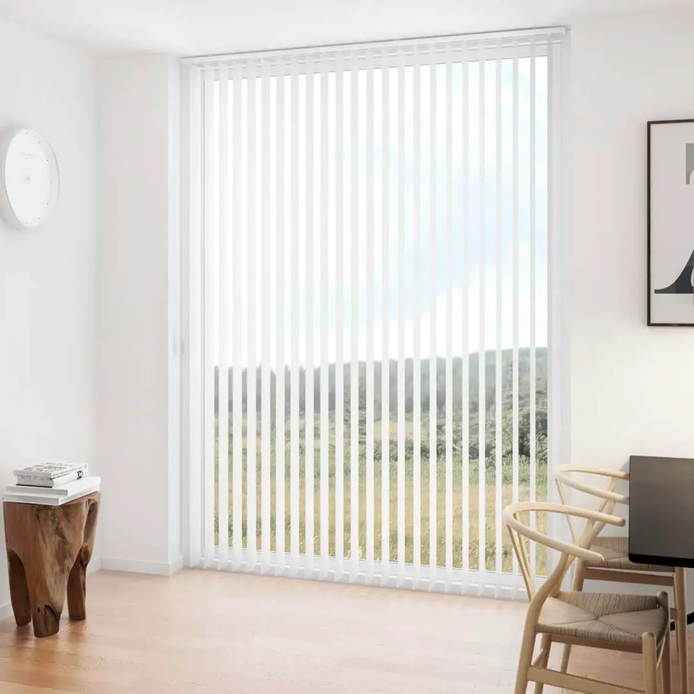Debel lamelgardin komplet D´Lux hvid 100x250 cm* Gardiner|Tilbehør Til Kontor Og Værksted
