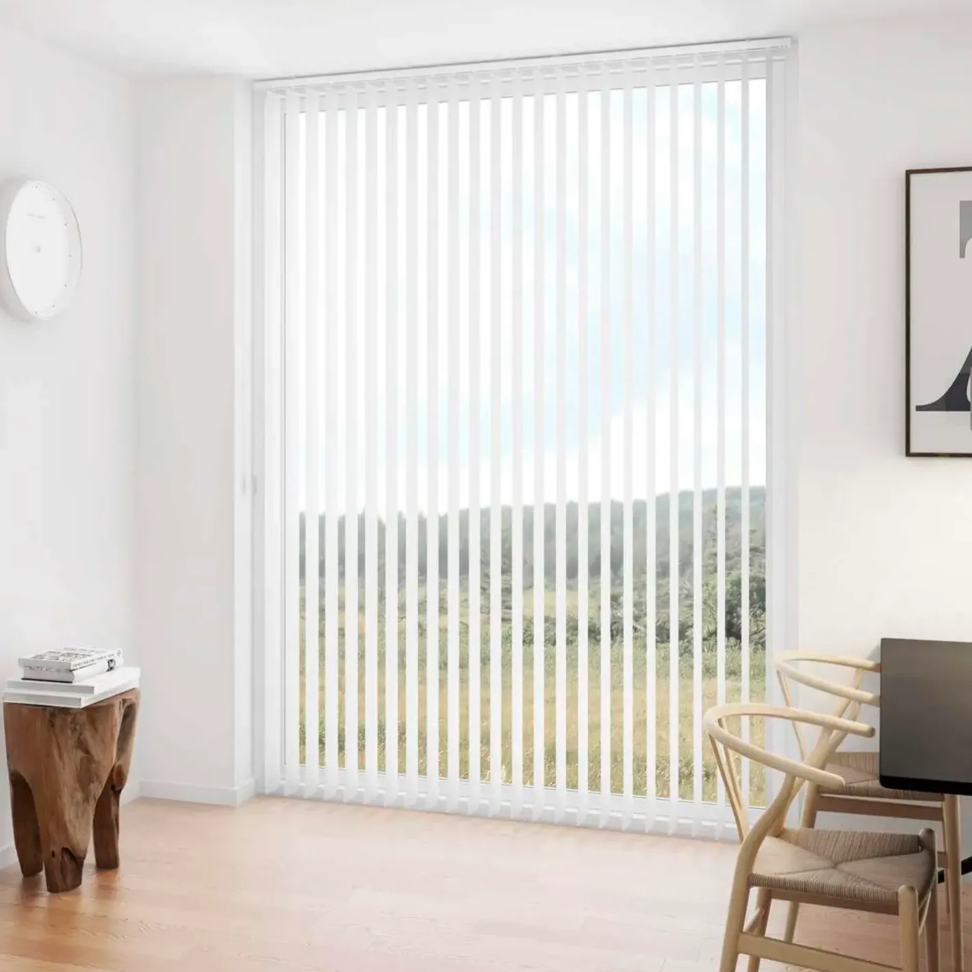 Debel lamelgardin komplet D´Lux hvid 100x250 cm* Gardiner|Tilbehør Til Kontor Og Værksted