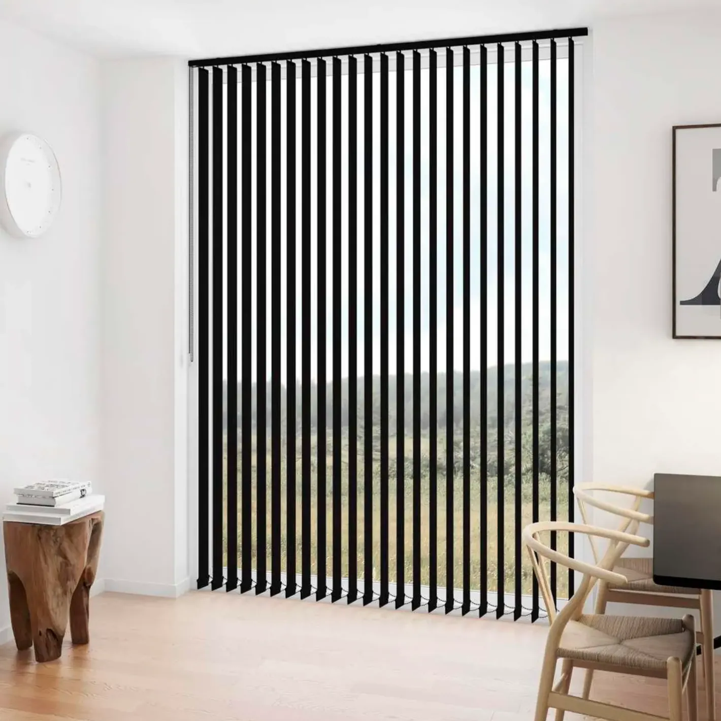 Debel lamelgardin komplet D´Lux sort 100x250 cm* Gardiner|Tilbehør Til Kontor Og Værksted