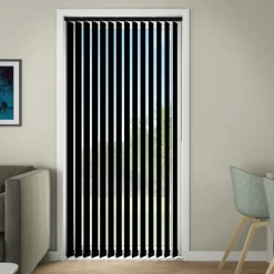 Debel lamelgardin komplet Line, sort 100x250 cm.* Gardiner|Tilbehør Til Kontor Og Værksted