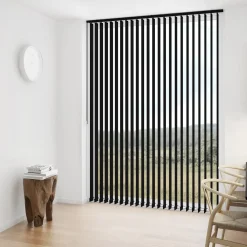 Debel lamelgardin komplet Line, sort 100x250 cm.* Gardiner|Tilbehør Til Kontor Og Værksted