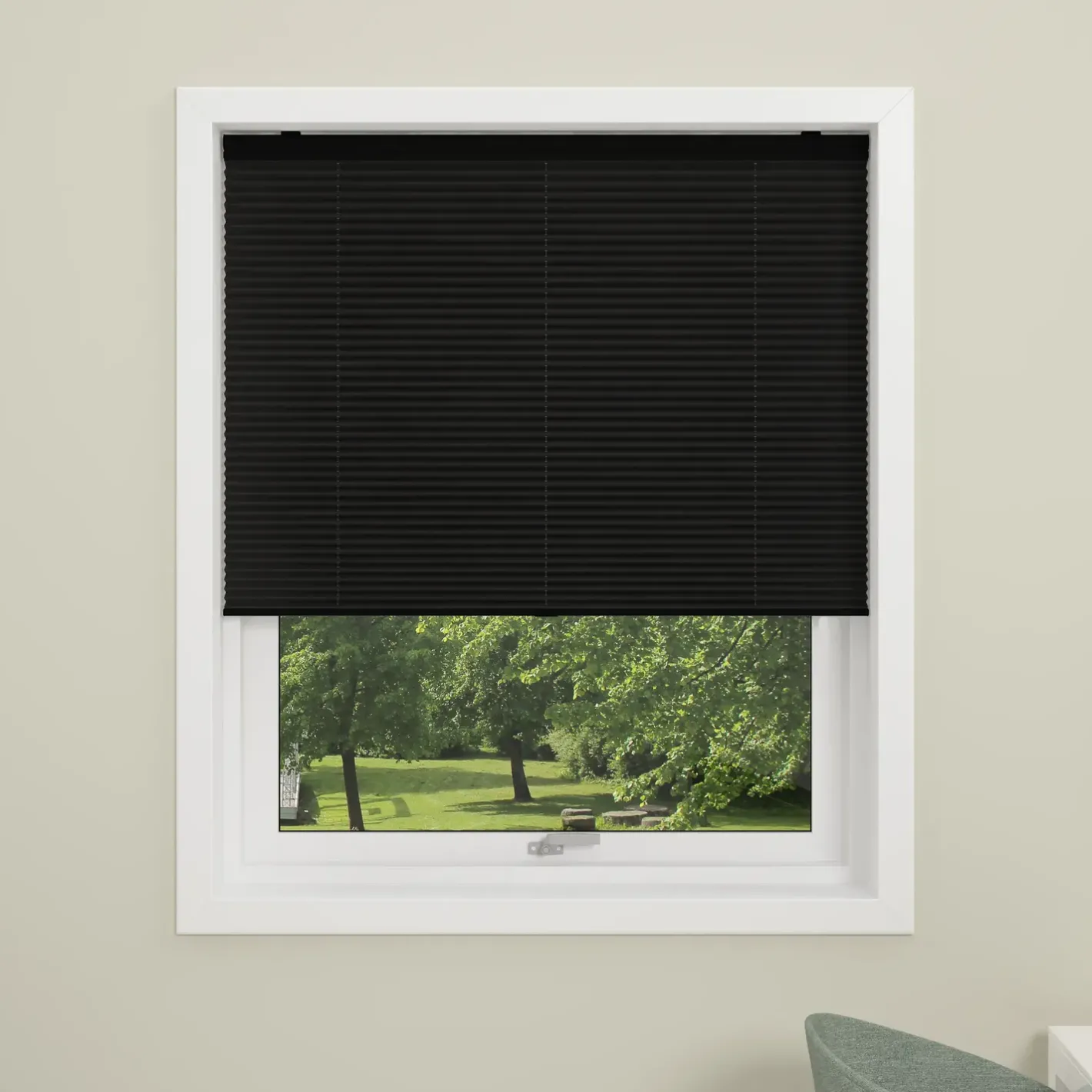 Debel LR plissegardin sort 70x160 cm* Gardiner|Tilbehør Til Kontor Og Værksted