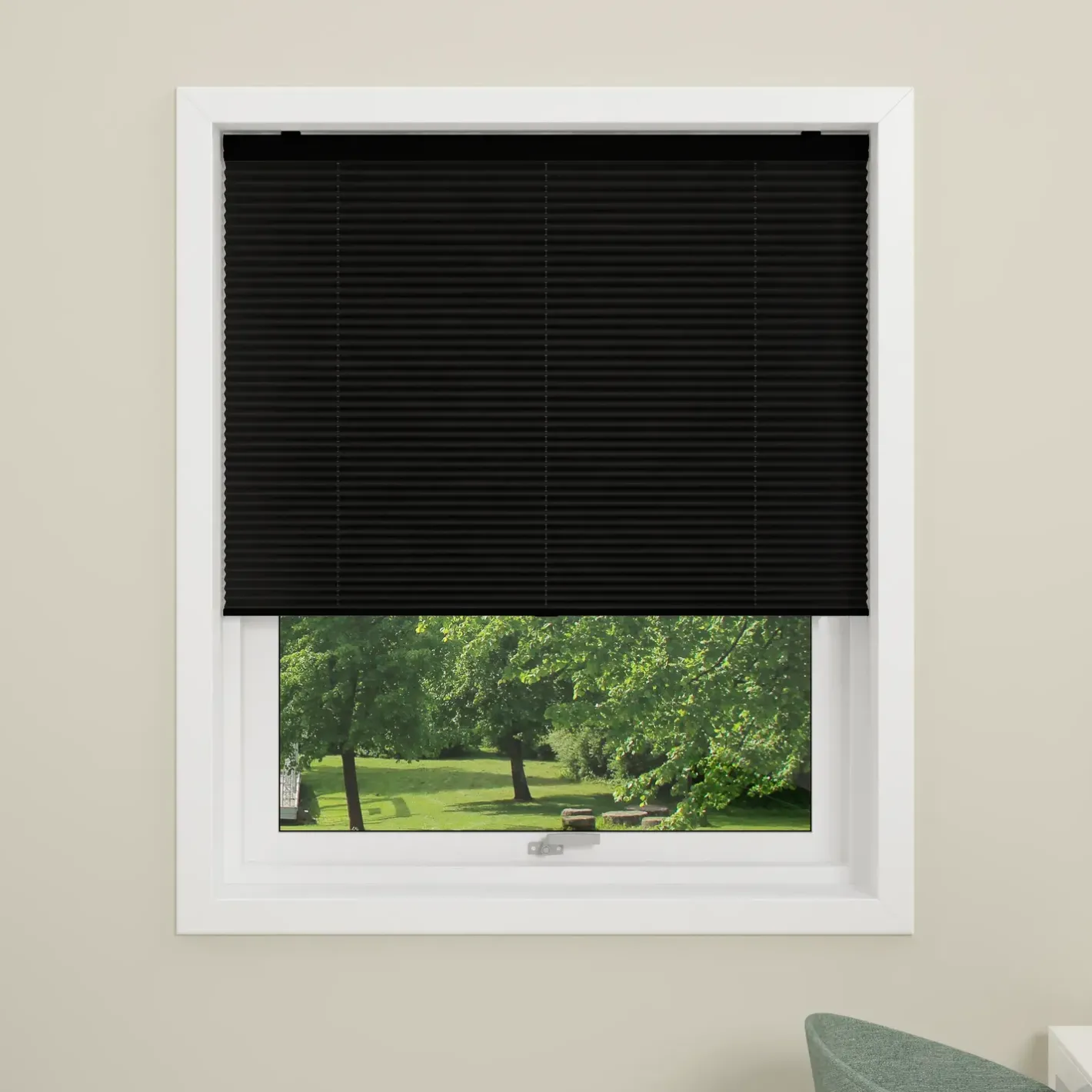 Debel LR plissegardin sort 70x160 cm* Gardiner|Tilbehør Til Kontor Og Værksted