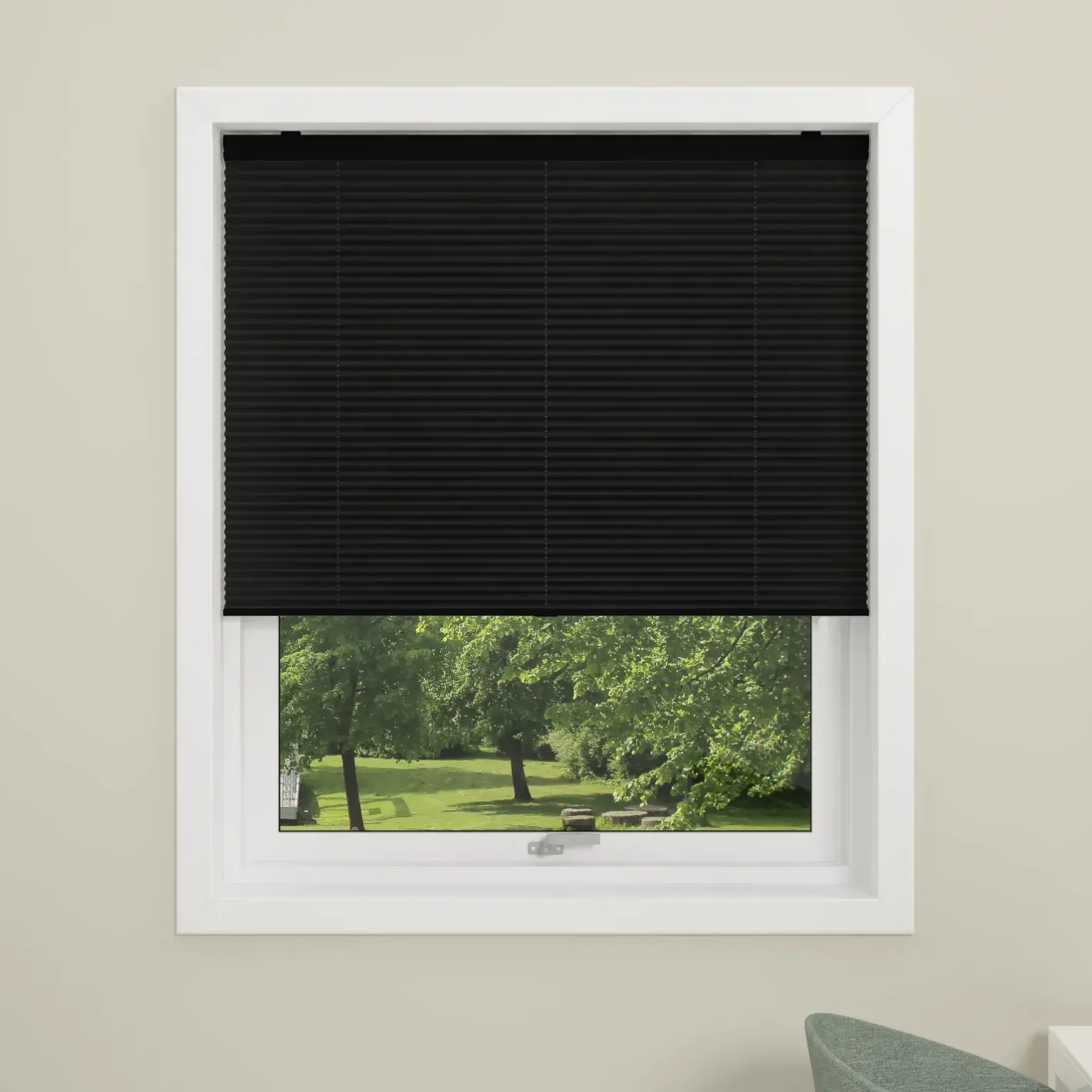 Debel plissegardin touch sort 70x160 cm* Gardiner|Tilbehør Til Kontor Og Værksted