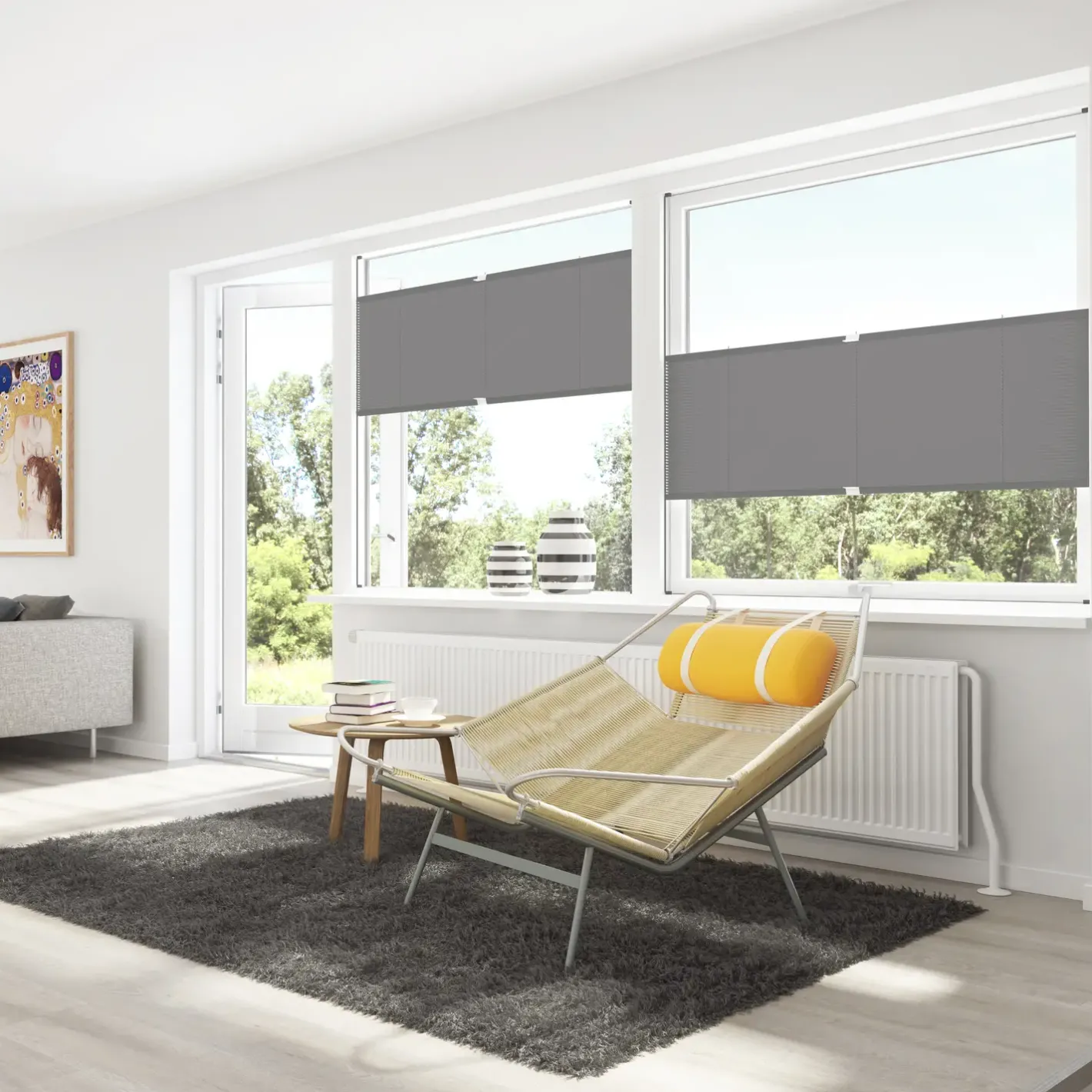 Debel plisségardin flex grå 50x130 cm* Gardiner|Tilbehør Til Kontor Og Værksted