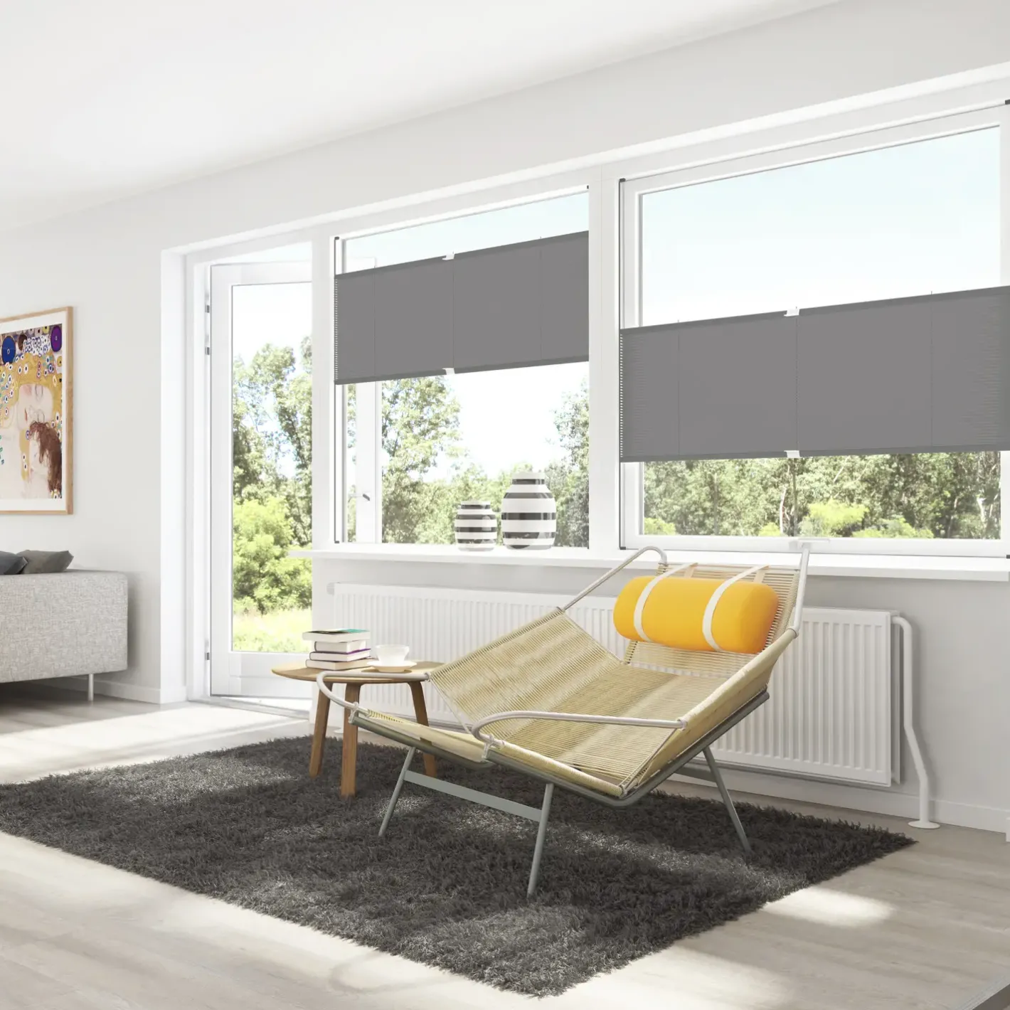Debel plisségardin flex grå 50x130 cm* Gardiner|Tilbehør Til Kontor Og Værksted