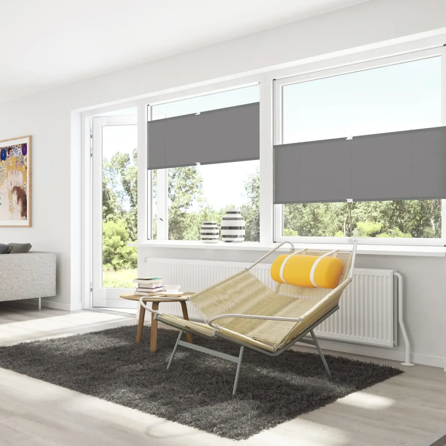 Debel plisségardin flex grå 50x130 cm* Gardiner|Tilbehør Til Kontor Og Værksted