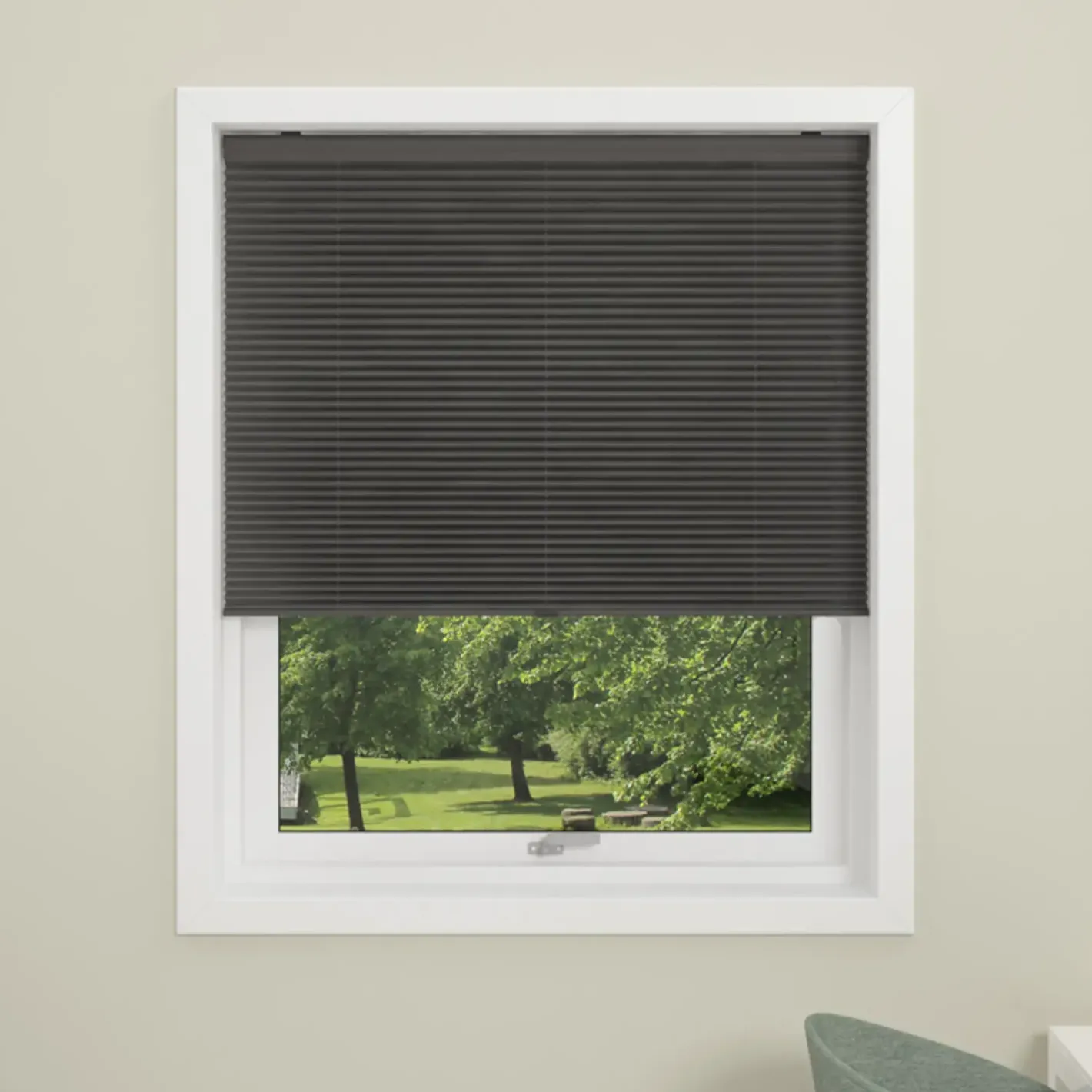Debel plisségardin Touch, grå 60x160 cm.* Gardiner|Tilbehør Til Kontor Og Værksted