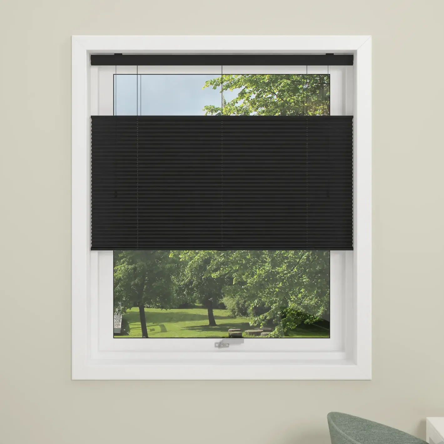 Debel touch split plissegardin sort 60x160 cm* Gardiner|Tilbehør Til Kontor Og Værksted
