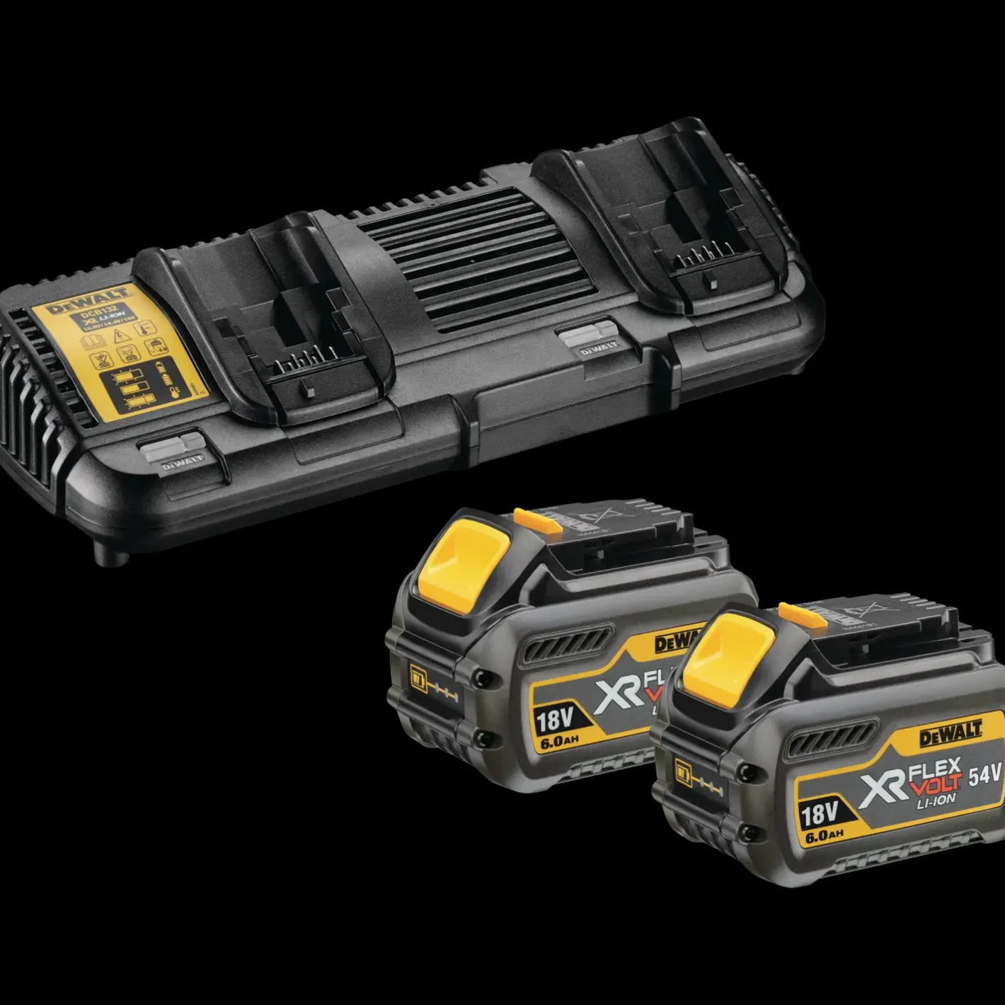DeWALT DCB132T2 18/54V XR flexvolt dobbeltlader 2x6.0 Ah batterier* Batterier Og Opladere