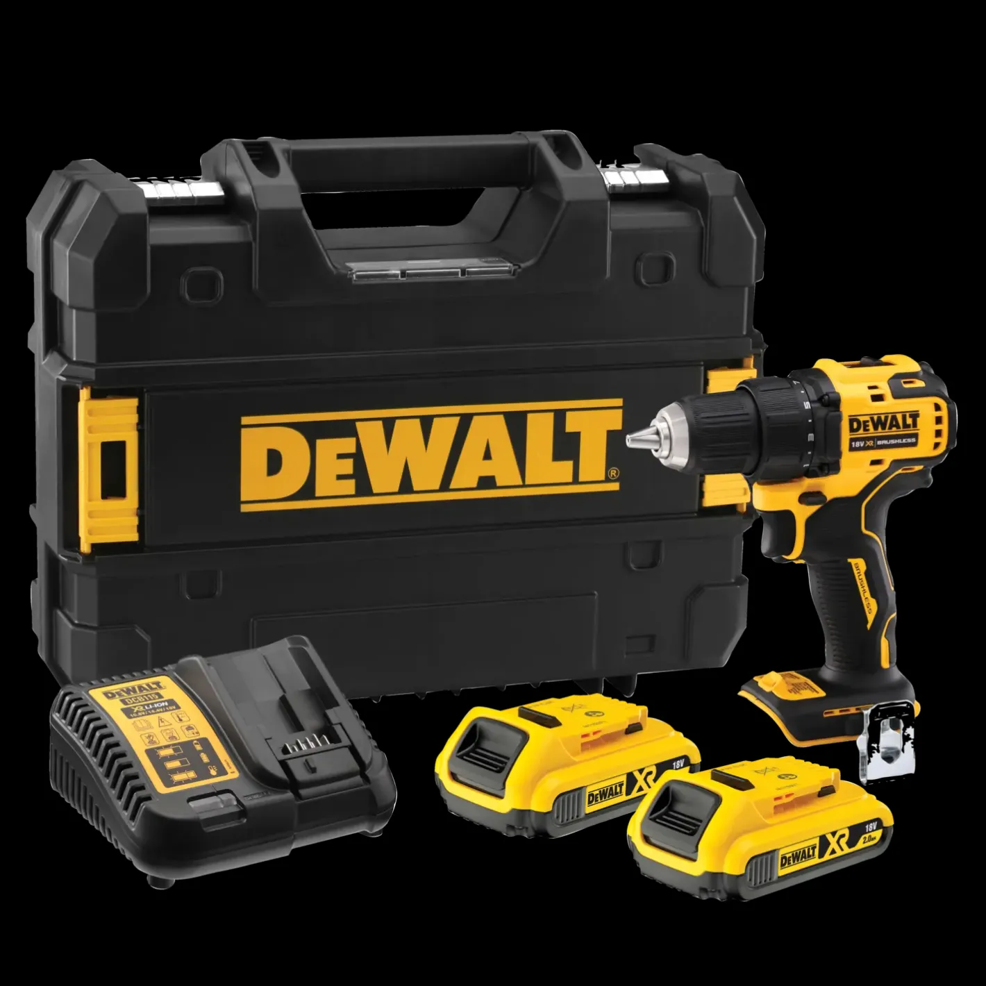 DeWALT DCD708D2T boremaskine 18V inkl. 2x2,0 Ah batterier* Bore- Og Skruemaskiner