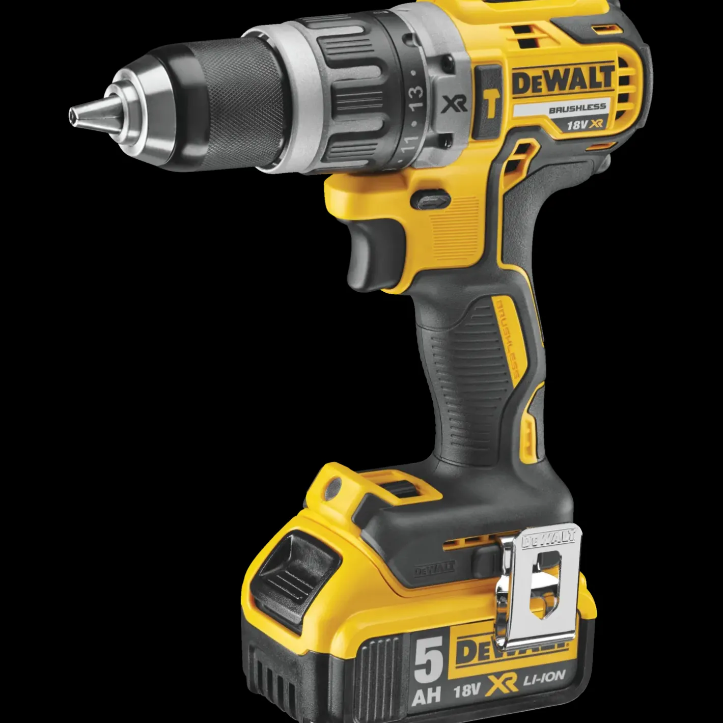 DeWALT DCD796P2 18V XR slagbore/skruemaskine 2x5,0 Ah batteri og lader* Bore- Og Skruemaskiner