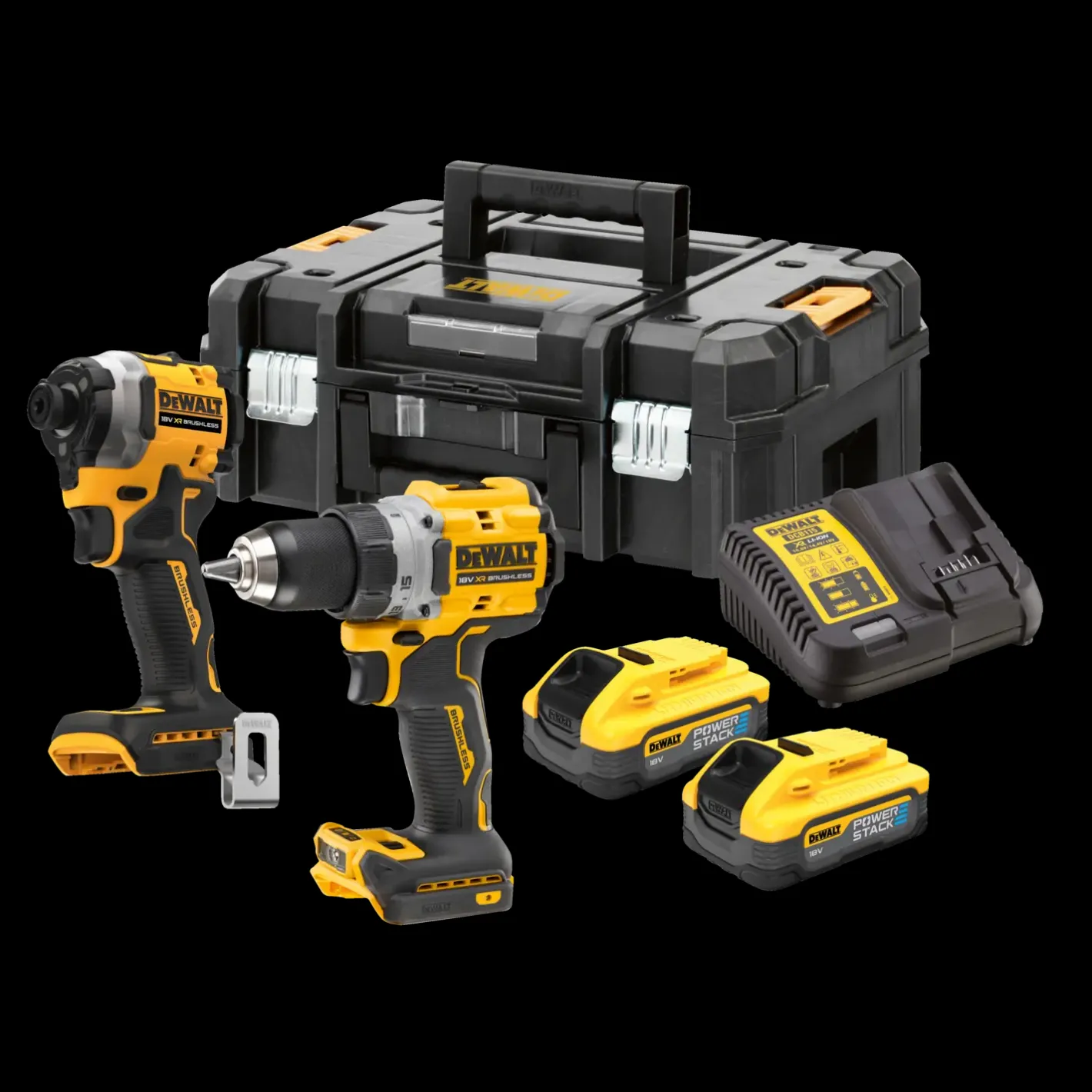 DeWALT DCK2051E2T-QW 18V sæt. boremaskine og slagskruetrækker, batteri og kuffert* Bore- Og Skruemaskiner|Elværktøjssæt