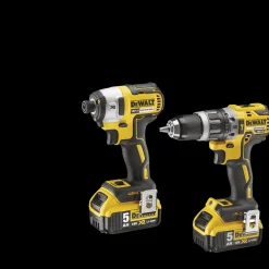 DeWALT 18V slagbore-/skruemaskine og slagnøglesæt 2x5.0 Ah batt./lader TSTAK* Elværktøjssæt|Bore- Og Skruemaskiner