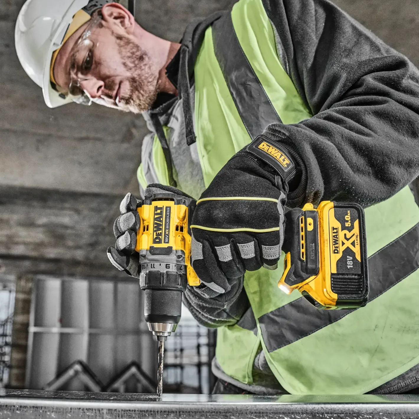 DeWALT 18V XR bore-/skruemaskine 2x5,0Ah batterie, TSTAK* Bore- Og Skruemaskiner