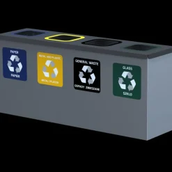 Eco Station mini 4 spande á 12 L* Affaldssortering|Tilbehør Til Kontor Og Værksted