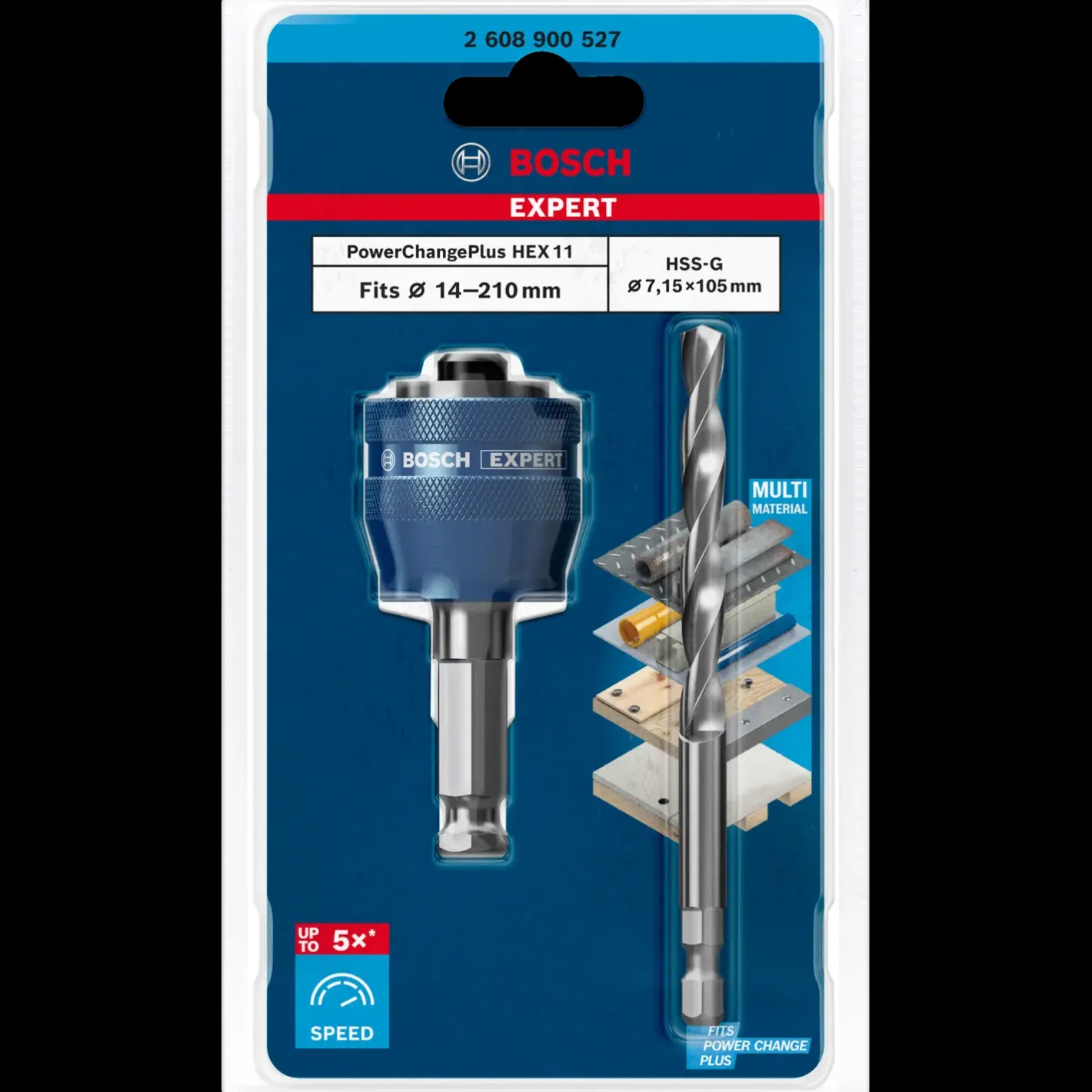 Bosch Professional Expert Power Change Plus hulsavsadaptor 7,15x105 mm 2 stk* Hulsave