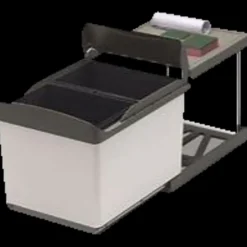 Fritstående affaldssystem med automatisk 2x16 L børstet mat sort* Affaldssortering|Tilbehør Til Kontor Og Værksted