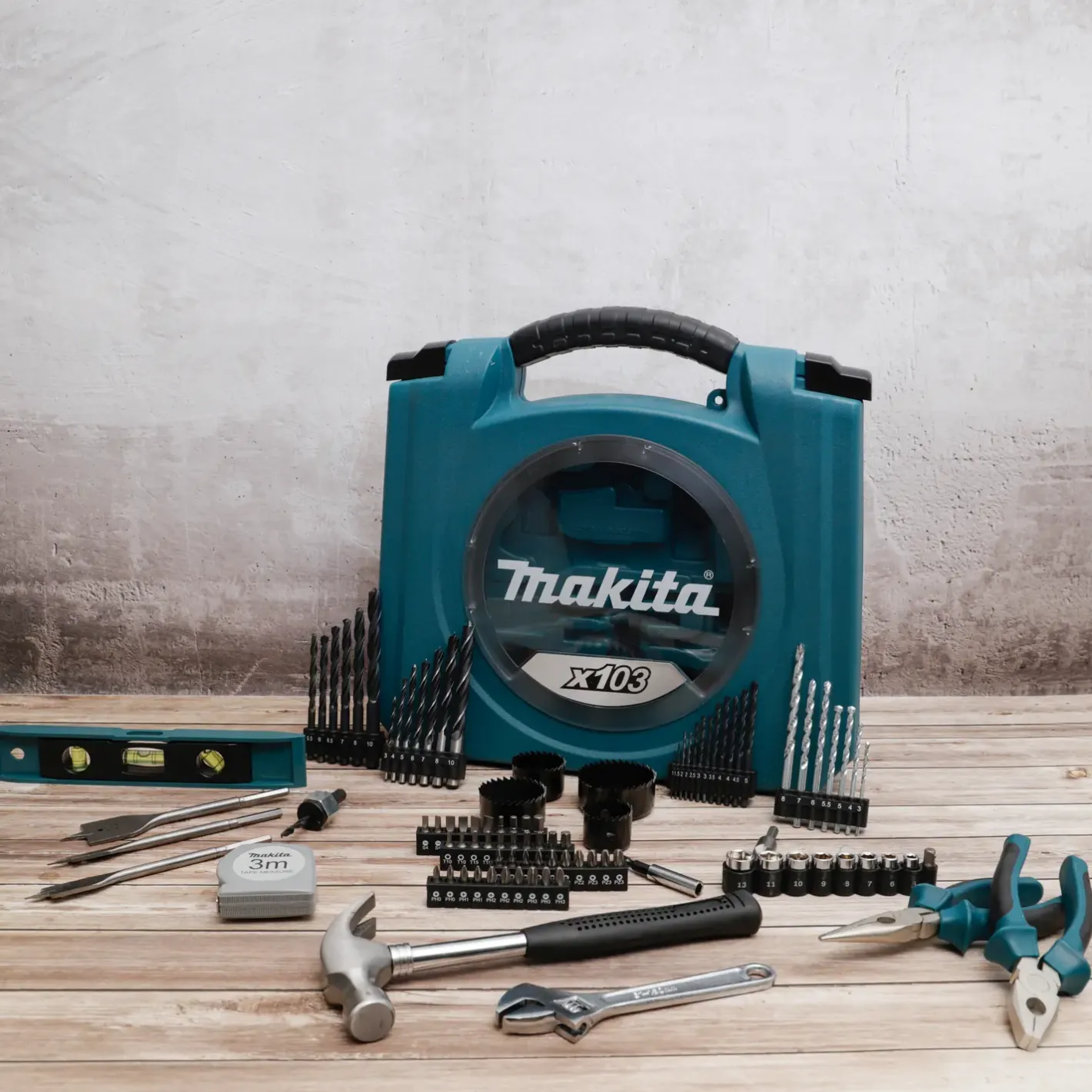 Makita D-42042 værktøjs bor- og bitssæt 103 dele* Bits- Og Bitssæt
