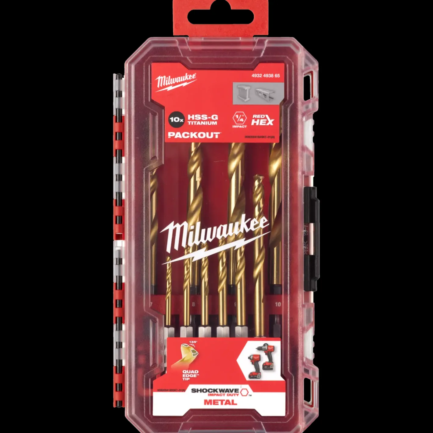 Milwaukee chockwave™ HSS-G-TIN metalborsæt 10 bor* Bor- Og Borsæt