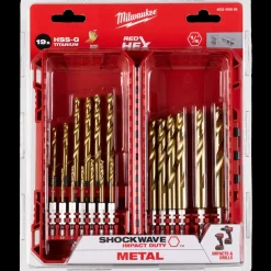 Milwaukee chockwave™ HSS-G-TIN metalborsæt 19 bor* Bor- Og Borsæt