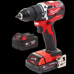 Milwaukee M18 CBLPD-422C 18V slagboremaskine 1x4.0 + 1x2.0 Ah inkl. kuffert* Bore- Og Skruemaskiner