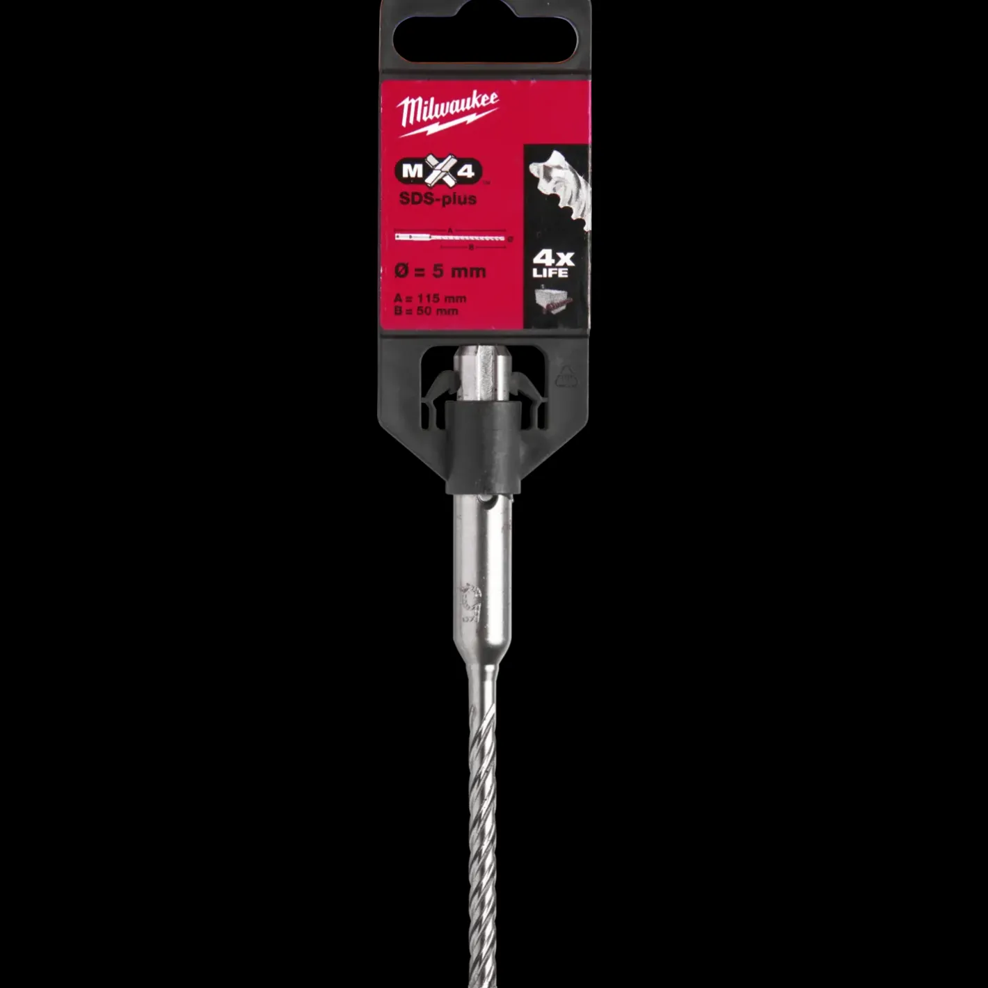 Milwaukee MX4 - 4 skærs SDS+ hammerbor 5x115 mm* Bor- Og Borsæt