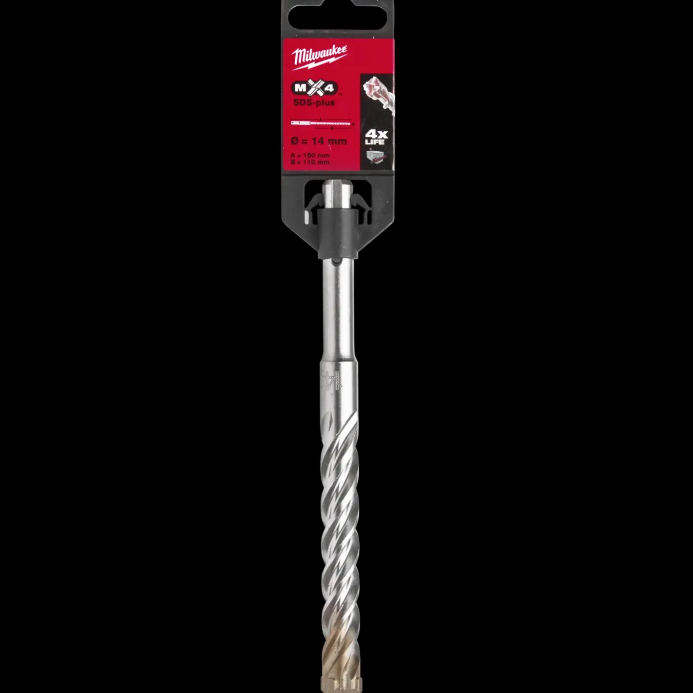 Milwaukee MX4 - 4 skærs SDS+ hammerbor 14x160 mm* Bor- Og Borsæt