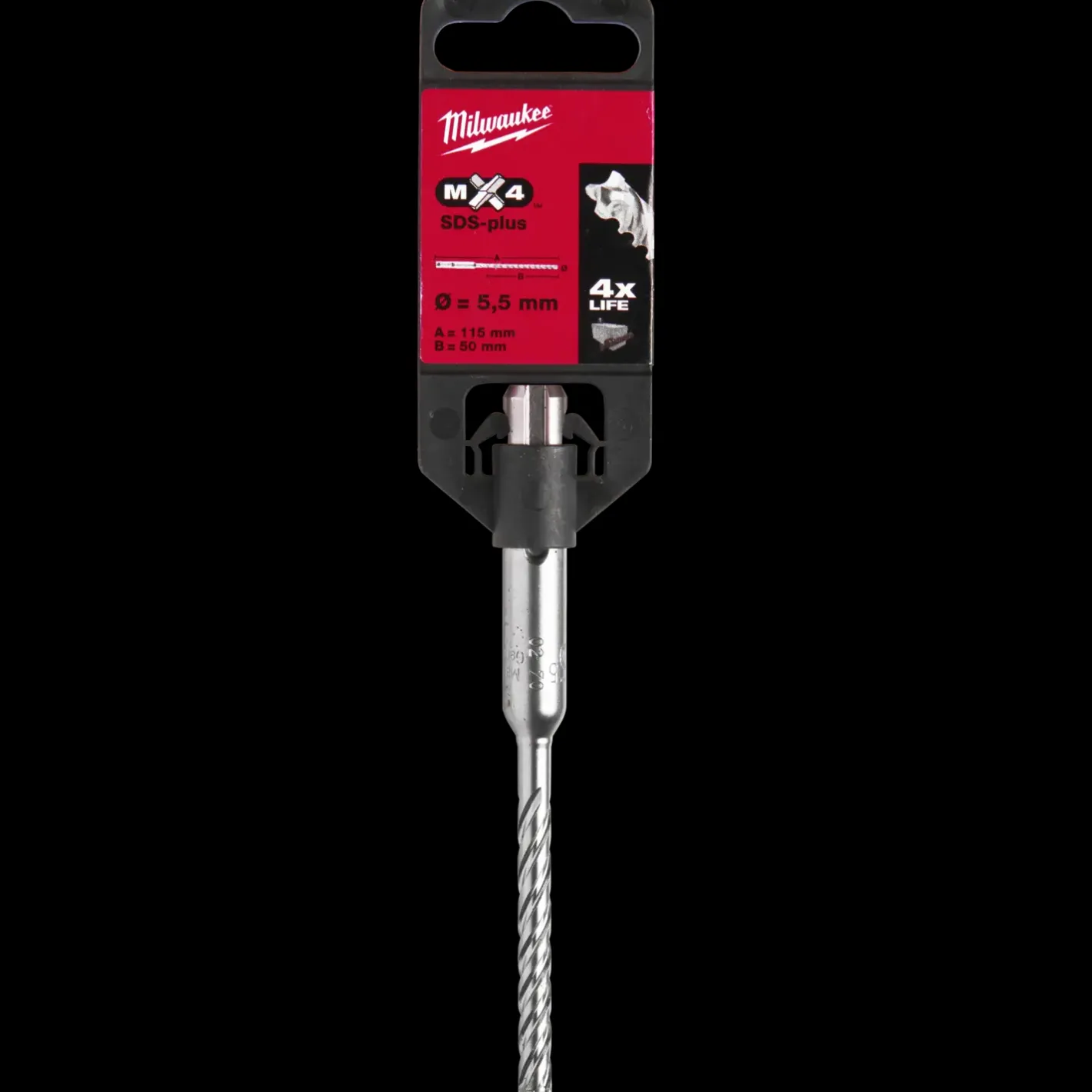Milwaukee MX4 - 4 skærs SDS+ hammerbor 5,5x115 mm* Bor- Og Borsæt