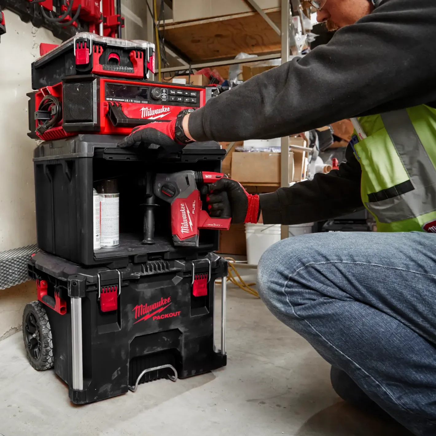 Milwaukee Packout™ jalousiskab* Arbejdsborde Og Reoler