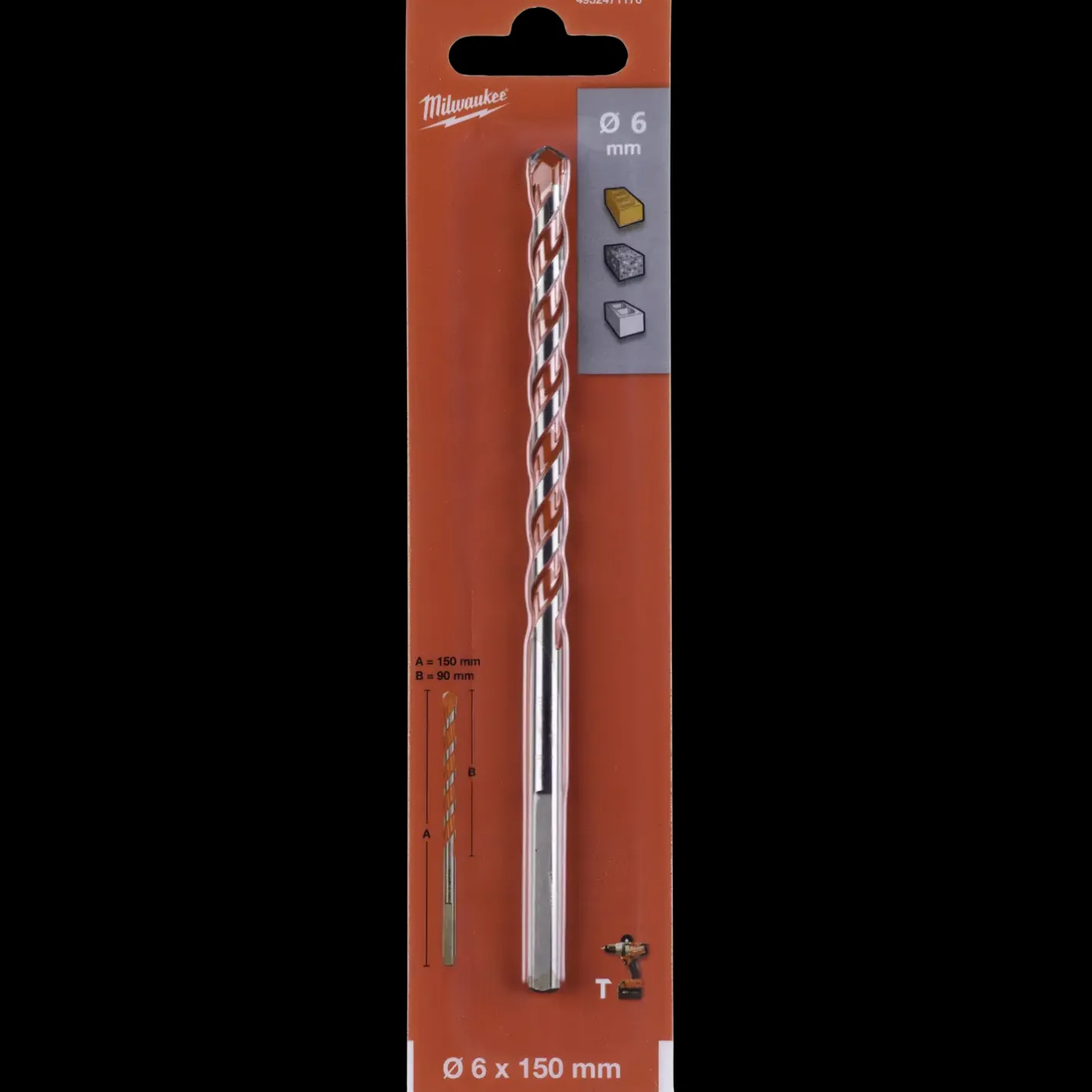 Milwaukee premium murbor med karbidspids 6x150 mm* Bor- Og Borsæt
