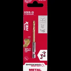 Milwaukee Red Hex shockwave™ HSS-Tin metalbor 4,2 mm* Bor- Og Borsæt